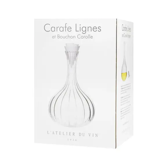 Carafe Lignes & Bouchon Corolle, Декантер 1500 мл, D17 см, H25 см, хрустальное стекло, ручная работа, Франция, L'Atelier du Vin, изображение 3