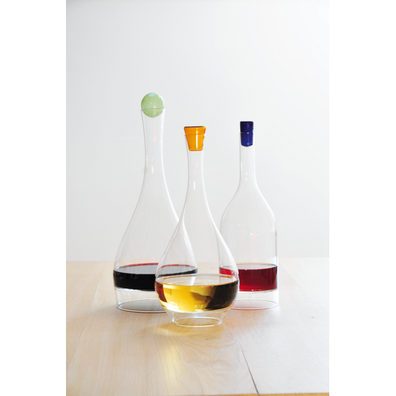 Carafe Perchée Ronde, Графин 750 мл, D15 см, H32,5 см, размер желтой крышки: D3,8 см, H4,5 см; бессвинцовый хрусталь, Франция, L'Atelier du Vin, изображение 3