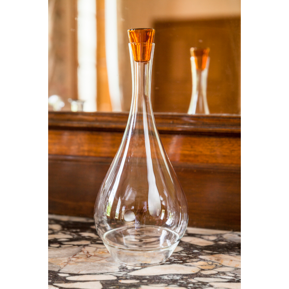 Carafe Perchée Ronde, Графин 750 мл, D15 см, H32,5 см, размер желтой крышки: D3,8 см, H4,5 см; бессвинцовый хрусталь, Франция, L'Atelier du Vin, изображение 2