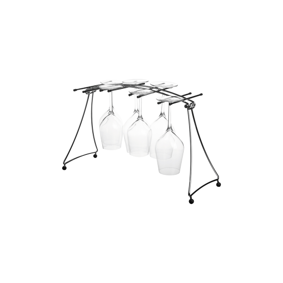 Egouttoir pour verres à dégustation, L41,9 см, W5,6 см, H22,1 см, никелированный металл, резиновые наконечники, Франция, L'Atelier du Vin