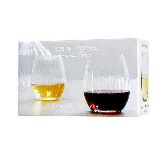 Verres Lignes, Набор из 2х бокалов для вина, 330 мл, D8,5 см, H10 см, бессвинцовый хрусталь, ручная работа, Франция, L'Atelier du Vin, изображение 3