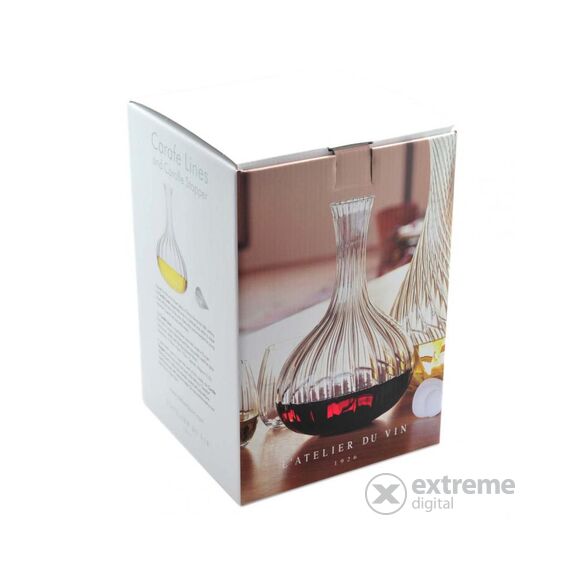 Carafe Lignes & Bouchon Corolle, Декантер 1500 мл, D17 см, H25 см, хрустальное стекло, ручная работа, Франция, L'Atelier du Vin, изображение 4