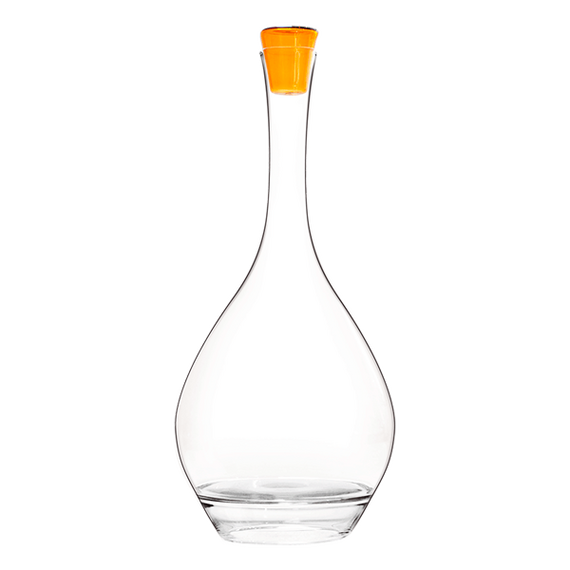 Carafe Perchée Ronde, Графин 750 мл, D15 см, H32,5 см, размер желтой крышки: D3,8 см, H4,5 см; бессвинцовый хрусталь, Франция, L'Atelier du Vin
